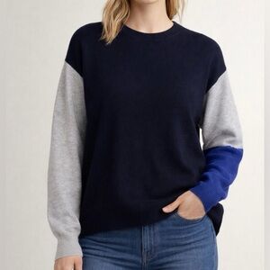 Enfold Wool Sweater Pullover Long Sleeves Crewneck Blue Gray M